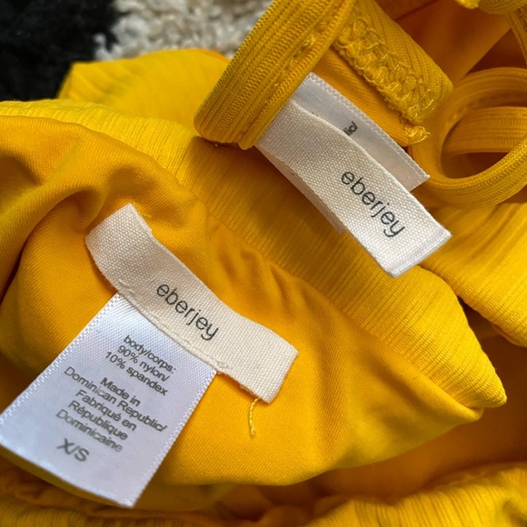 Eberjey Alta Mare Ruffle Bikini Set XS Yellow Gold - Picture 4 of 5